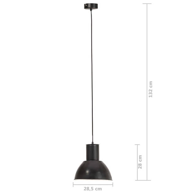 The Living Store Hanglamp Vintage Industrieel - 132 cm - Zwart