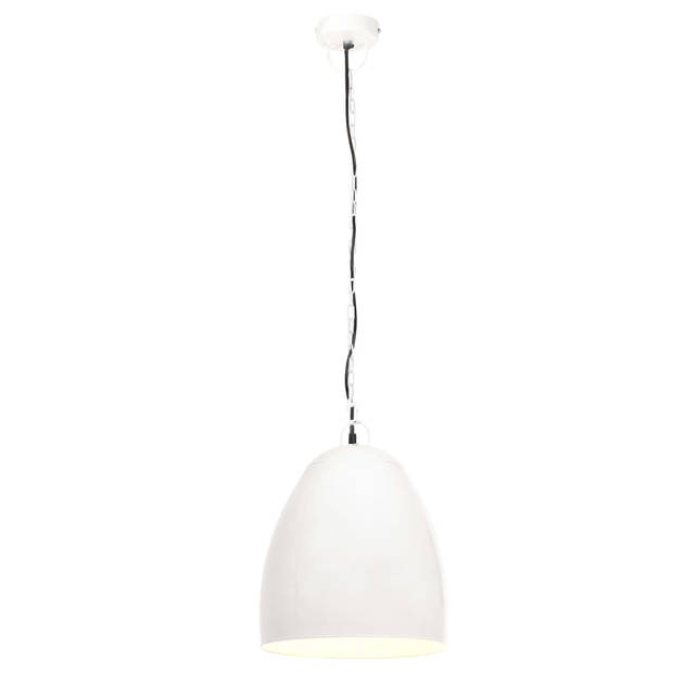 The Living Store Hanglamp Industriële Stijl - 42x52 cm - Wit Ijzer - E27 fitting - Max - 25W