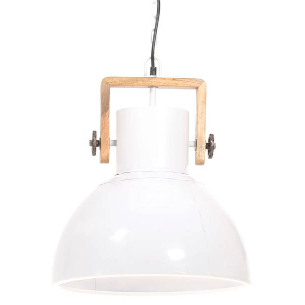 The Living Store Hanglamp Industriële Stijl Wit Bruin - 40x47 cm - 123 cm - E27 fitting - Max 25W
