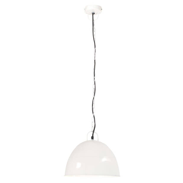 The Living Store Hanglamp Vintage Wit - IJzeren lampenkap met 31 cm diameter - E27 fitting (max 25W) - Industriële