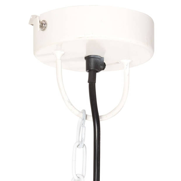 The Living Store Hanglamp Vintage Wit - IJzeren lampenkap met 31 cm diameter - E27 fitting (max 25W) - Industriële