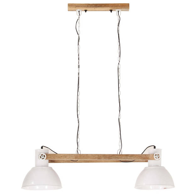 The Living Store Hanglamp Industrieel - 29x28 cm - 109 cm - Wit/Bruin