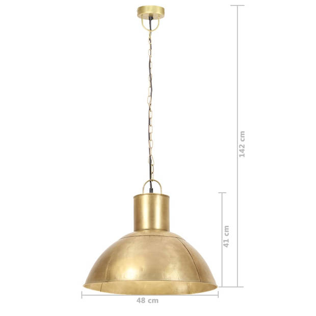 The Living Store Hanglamp Industriële Stijl - 48 x 41 cm - Messing - E27 fitting