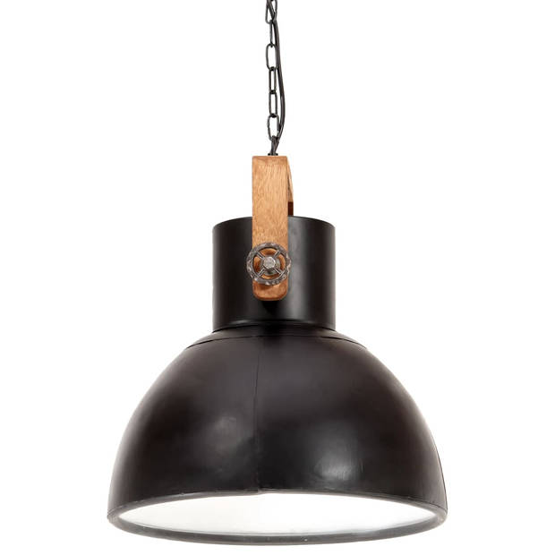 The Living Store Hanglamp Industrieel - IJzer/Mangohout - 40 x 47 cm - 123 cm hoogte