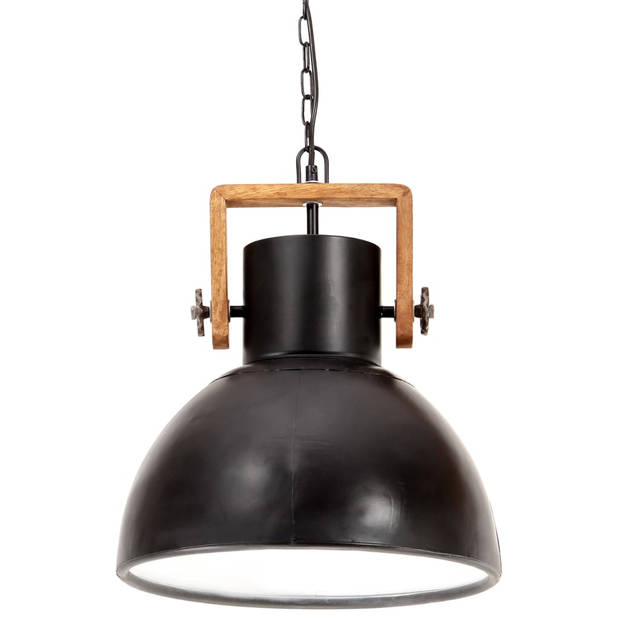 The Living Store Hanglamp Industrieel - IJzer/Mangohout - 40 x 47 cm - 123 cm hoogte