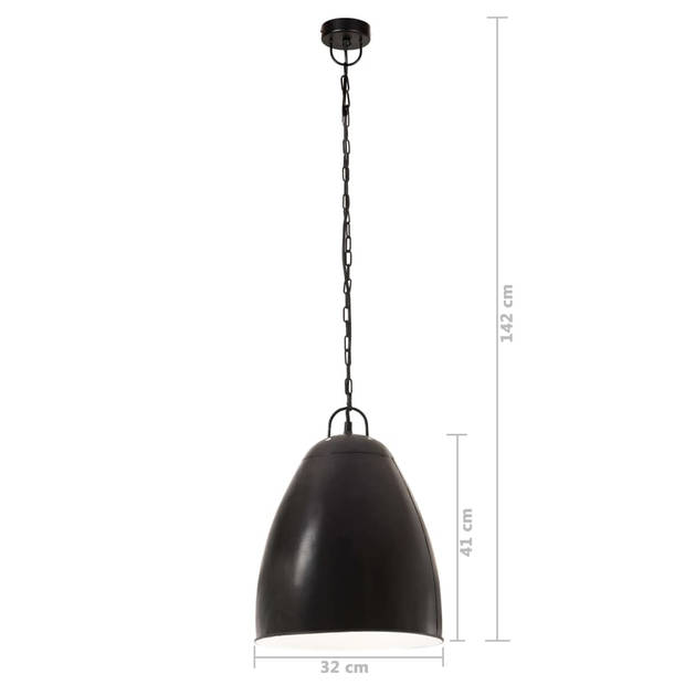 The Living Store Industriële Hanglamp - 32 x 41 cm - Zwart
