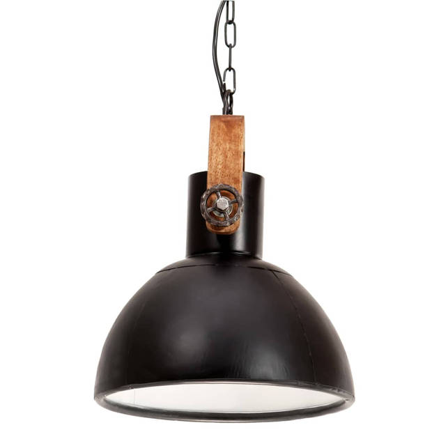 vidaXL Hanglamp industrieel rond 25 W E27 30 cm zwart