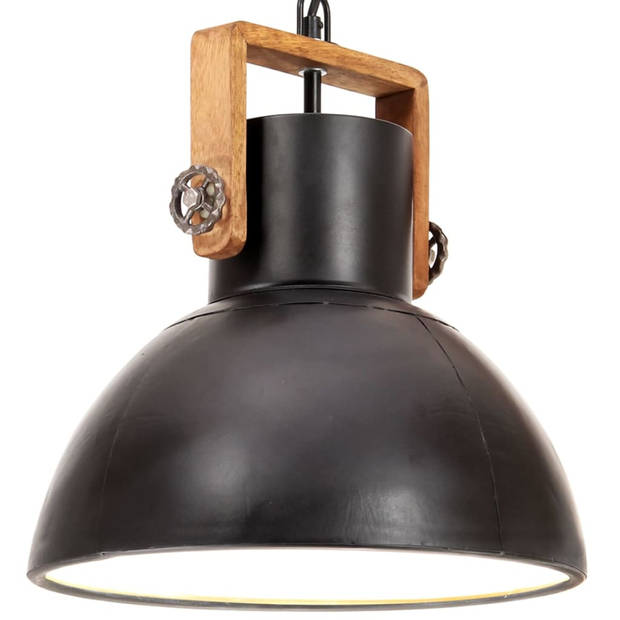 The Living Store Hanglamp Industriële Stijl - 30x37 cm - Zwart/Bruin - E27 Fitting - Max - 25W