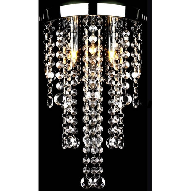 The Living Store Plafondlamp - Kristal Versieringen - 24.8 x 34.5 cm - Wit