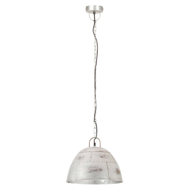 The Living Store Hanglamp Industrieel - 126 cm - 31 cm Lampenkap - Antiek Zilverkleurig - E27 Fitting - Max 25W