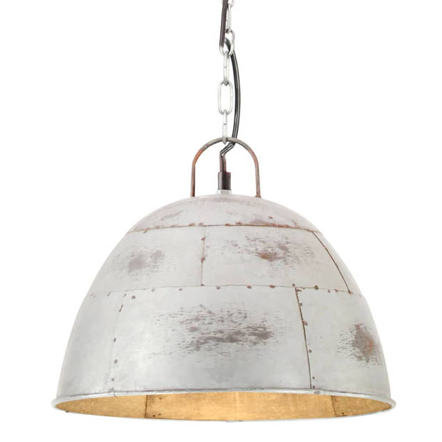 The Living Store Hanglamp Industrieel - 126 cm - 31 cm Lampenkap - Antiek Zilverkleurig - E27 Fitting - Max 25W