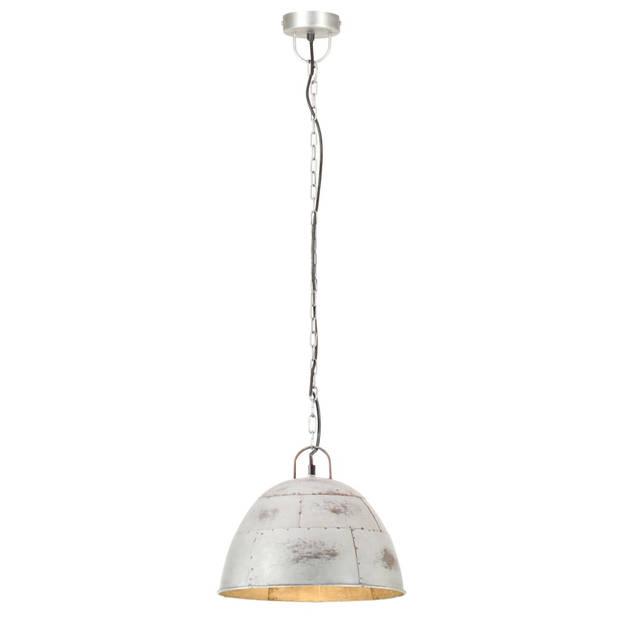 The Living Store Hanglamp Industrieel - 126 cm - 31 cm Lampenkap - Antiek Zilverkleurig - E27 Fitting - Max 25W