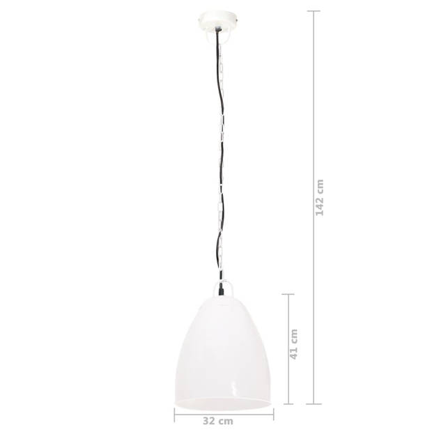 The Living Store Hanglamp - Industrieel - 32 cm - Wit