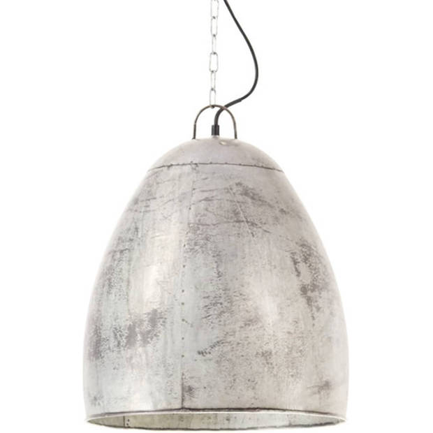 The Living Store Hanglamp - IJzeren lampenkap - 42x52 cm - Zilver