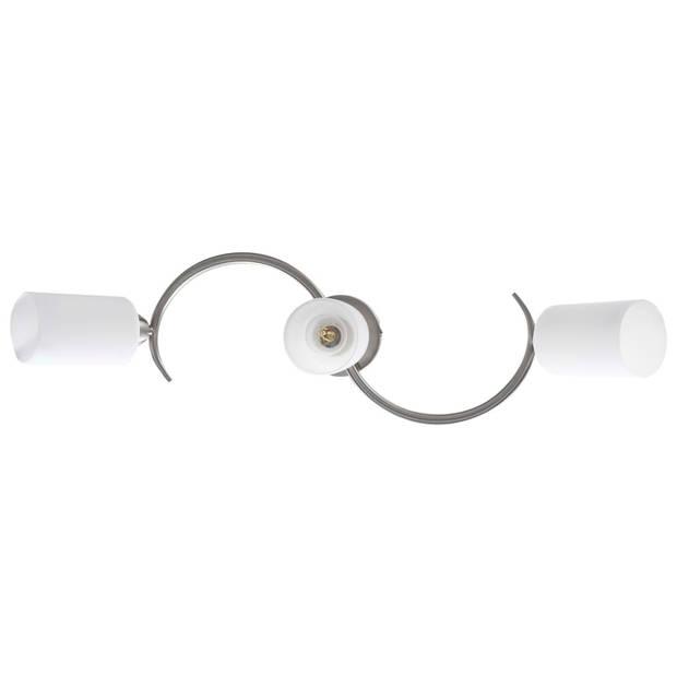 The Living Store Plafondlamp - Verchroomd Staal - 72 x 18.5 x 20 cm - Wit