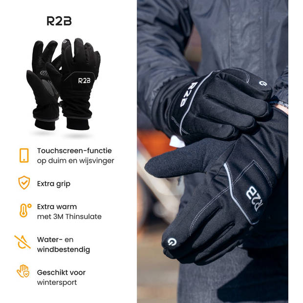 R2B Luxe Touchscreen Handschoenen Winter - Maat L - Waterdichte Handschoenen Heren - Handschoenen Dames - Model Brussel