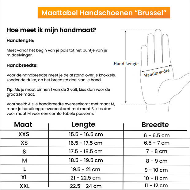 R2B Luxe Touchscreen Handschoenen Winter - Maat XL - Waterdichte Handschoenen Heren - Handschoenen Dames - Model Brussel