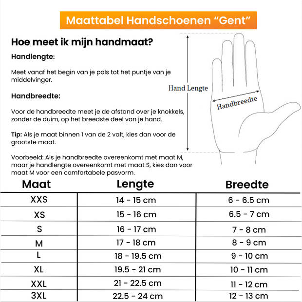 R2B Touchscreen Handschoenen Winter - Maat XS - (Spat) Waterdichte Handschoenen Heren/Dames - Scooter/Fiets - Model Gent