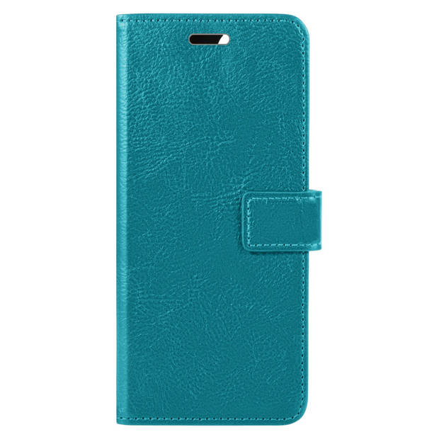 Basey Apple iPhone 15 Hoesje Book Case Kunstleer Cover Hoes - Turquoise