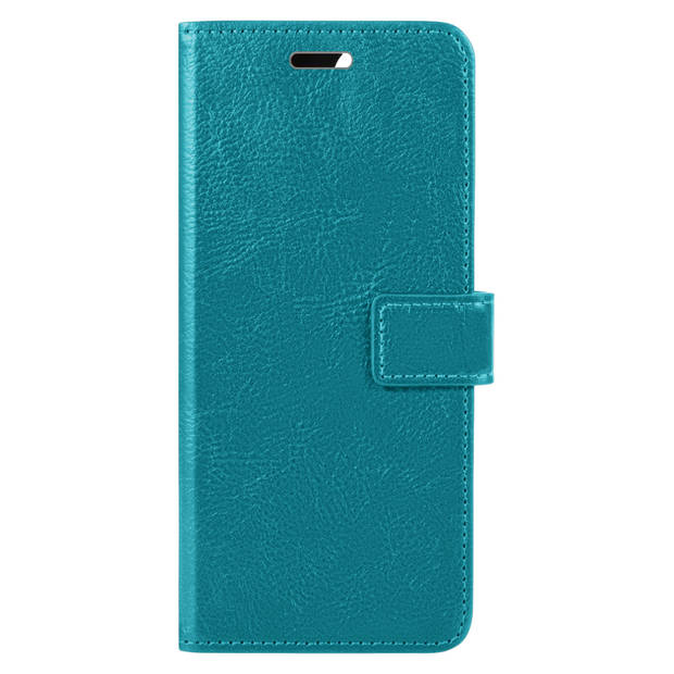 Basey Apple iPhone 15 Pro Max Hoesje Book Case Kunstleer Cover Hoes - Turquoise