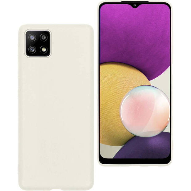 Basey Samsung Galaxy A22 4G Hoesje Siliconen Hoes Case Cover -Wit