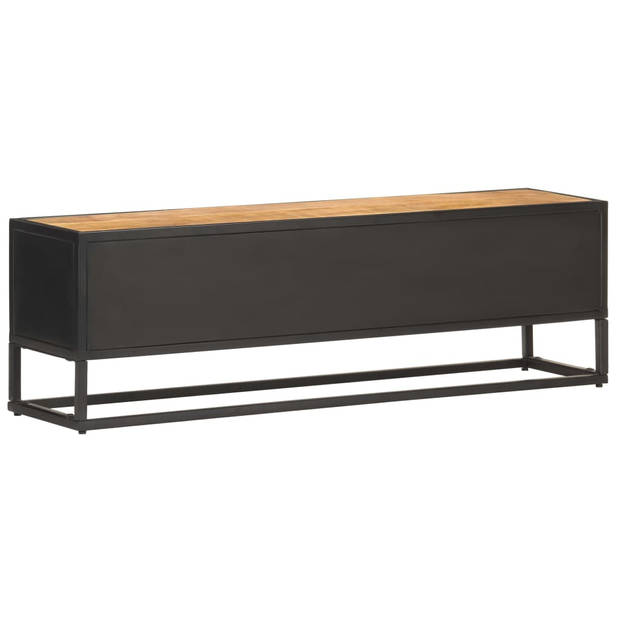 The Living Store Hifi-kast - Ruw mangohout - 130 x 30 x 40 cm - 2 deuren