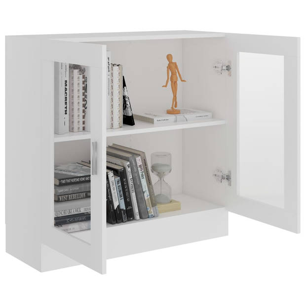 The Living Store Boekenkast - Bewerkt hout - 82.5 x 30.5 x 80 cm - Kleur- wit