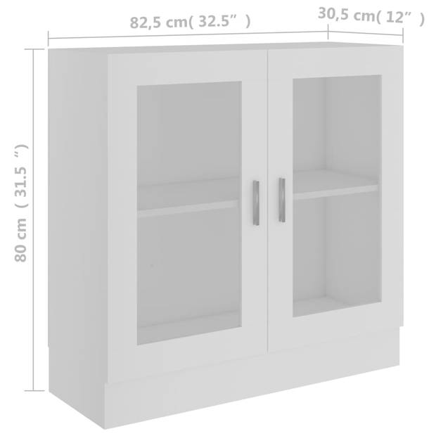 The Living Store Boekenkast - Bewerkt hout - 82.5 x 30.5 x 80 cm - Kleur- wit