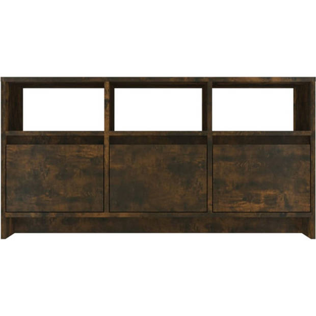 The Living Store Tv-meubel - Gerookt eiken - 102 x 37.5 x 52.5 cm - 3 laden - 3 schappen