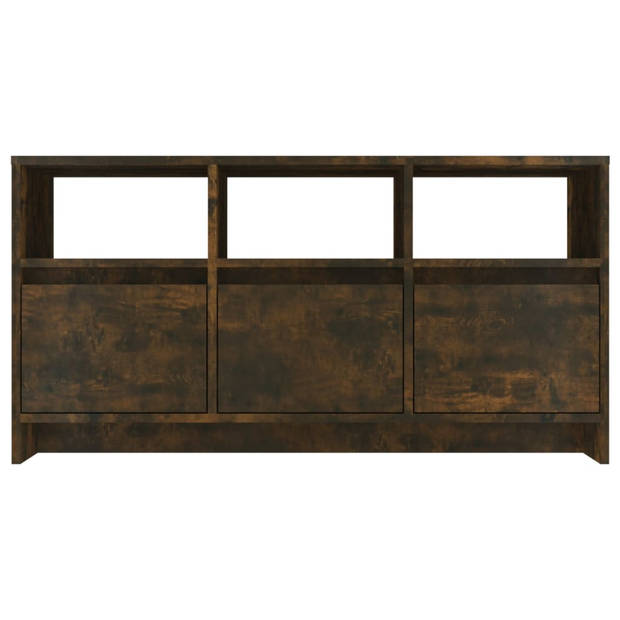 The Living Store Tv-meubel - Gerookt eiken - 102 x 37.5 x 52.5 cm - 3 laden - 3 schappen