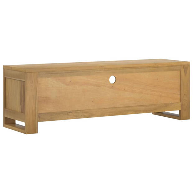 The Living Store TV-meubel Massief Teakhout - Zijkast met schap en 3 lades - Stevig blad - Afmetingen- 110 x 30 x 35 cm