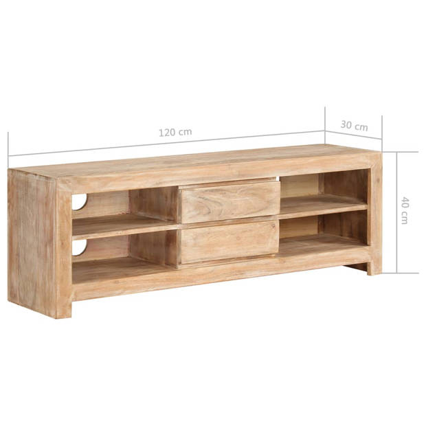 The Living Store Tv-meubel Acaciahout - 120 x 30 x 40 cm - opvallend ontwerp