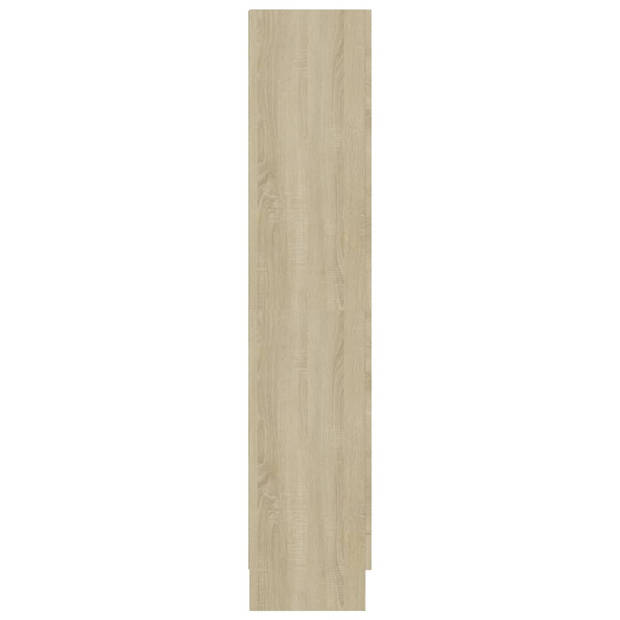 vidaXL Vitrinekast 82,5x30,5x150 cm bewerkt hout sonoma eikenkleurig