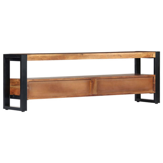 The Living Store Houten TV-meubel - Acaciahout - Honingkleurige afwerking - 140 x 30 x 45 cm - 3 lades