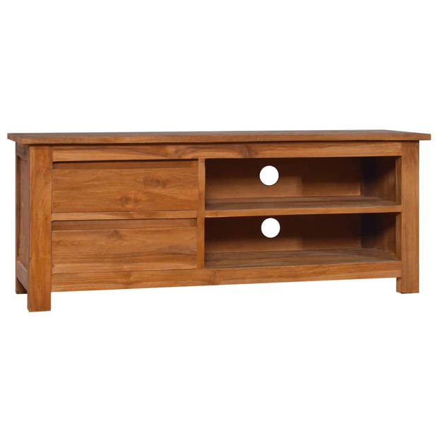 The Living Store Teak TV-meubel - Massief Teakhout - 100 x 30 x 40 cm - Opbergruimte