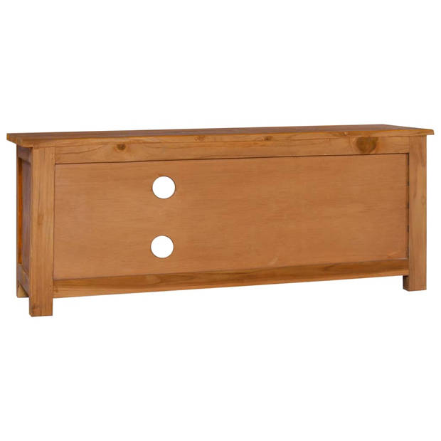 The Living Store Teak TV-meubel - Massief Teakhout - 100 x 30 x 40 cm - Opbergruimte