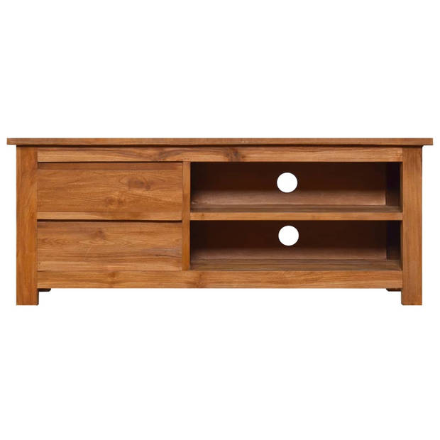 The Living Store Teak TV-meubel - Massief Teakhout - 100 x 30 x 40 cm - Opbergruimte