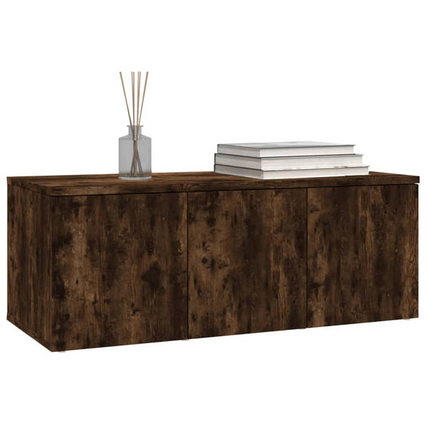 The Living Store TV-kast - Gerookt eiken - 80 x 34 x 30 cm - Duurzaam hout