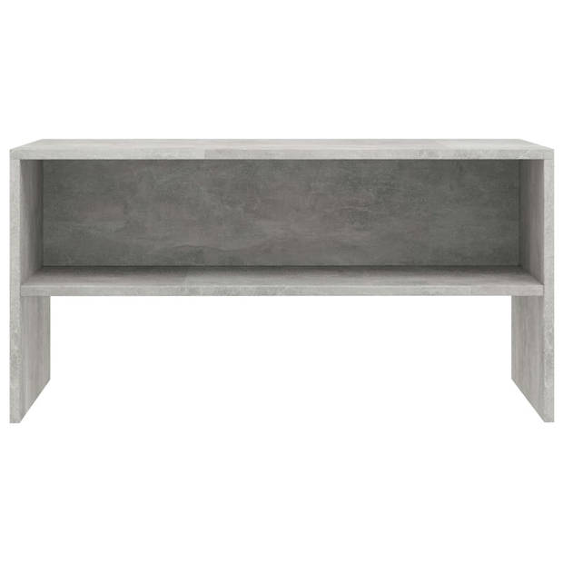 The Living Store Vintage TV-meubel - Betongrijs - 80 x 40 x 40 cm - Bewerkt hout