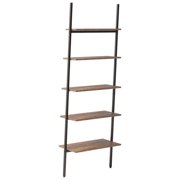 The Living Store Opbergrek - Boekenrek - 64 x 34 x 185.5 cm - Sterke Stalen Constructie