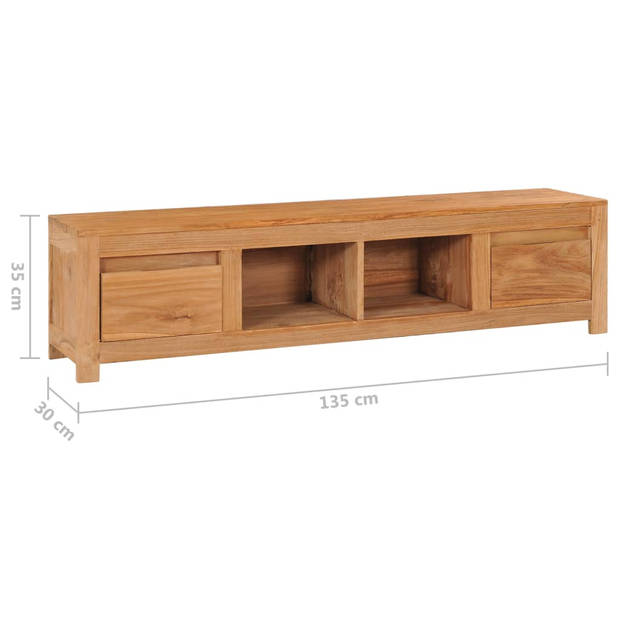 The Living Store Tv-meubel Koloniale Stijl - 135 x 30 x 35 cm - Massief Teakhout