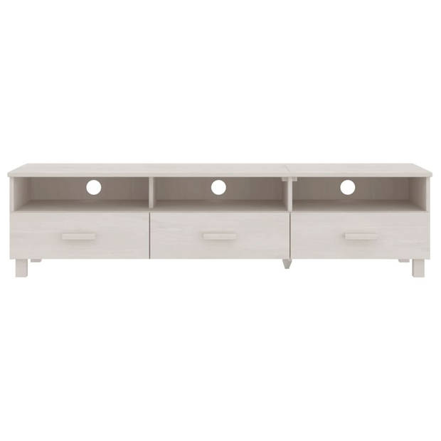 The Living Store HAMAR TV-meubel - wit - massief grenenhout - 158 x 40 x 40 cm (B x D x H)