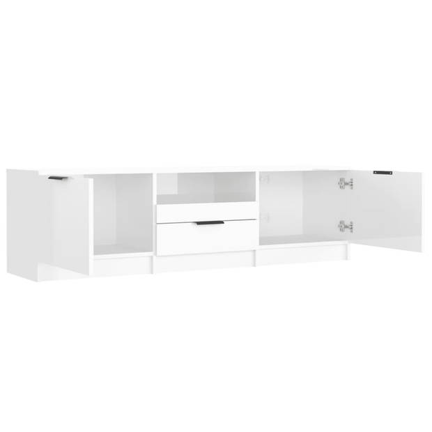 The Living Store TV-meubel - Trendy - Tv-meubel - Afmetingen- 140 x 35 x 40 cm - Kleur- Hoogglans wit