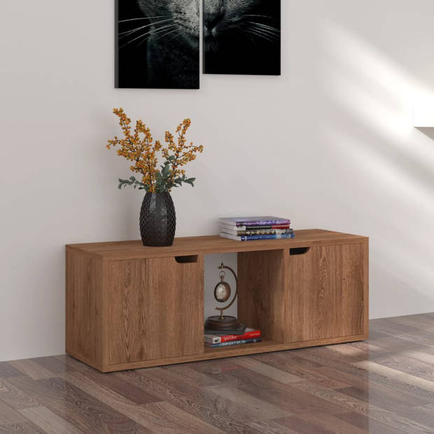 The Living Store Televisiemeubel TV-kast - 88.5 x 27.5 x 30.5 cm - Bruineiken MDF