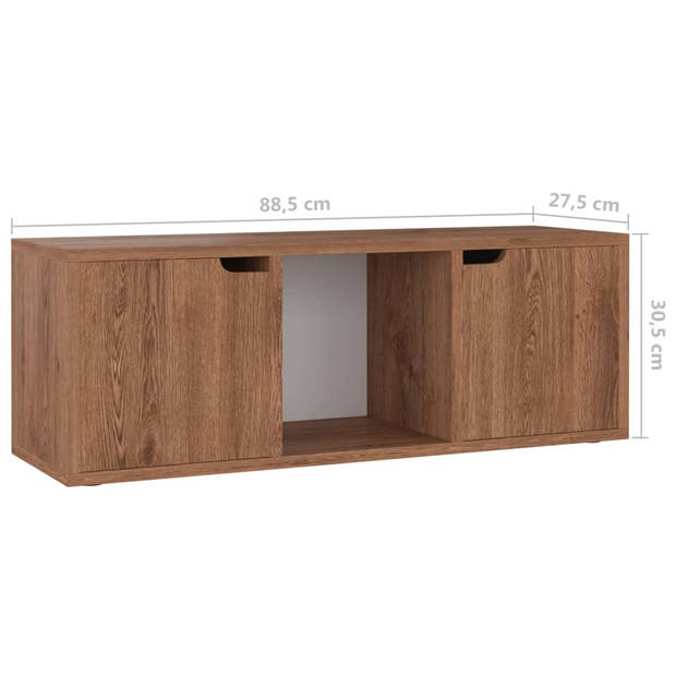 The Living Store Televisiemeubel TV-kast - 88.5 x 27.5 x 30.5 cm - Bruineiken MDF