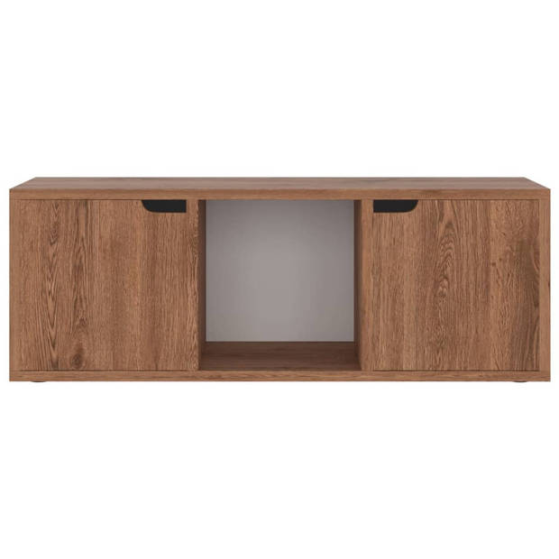 vidaXL Tv-meubel 88,5x27,5x30,5 cm bewerkt hout bruin eikenkleurig