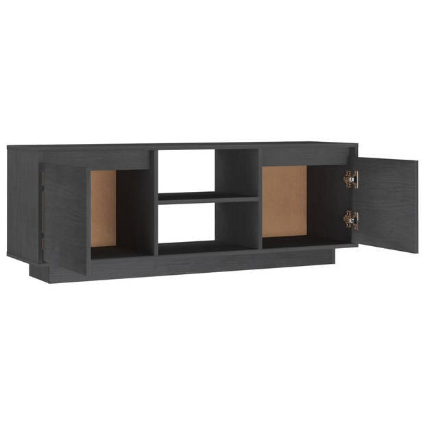 The Living Store TV-meubel - Massief grenenhout - 110 x 30 x 40 cm - Grijs