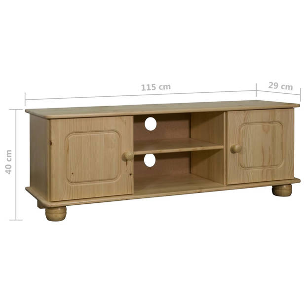 The Living Store Stereokast Hout TV-meubel - 115 x 29 x 40 cm - Massief grenenhout