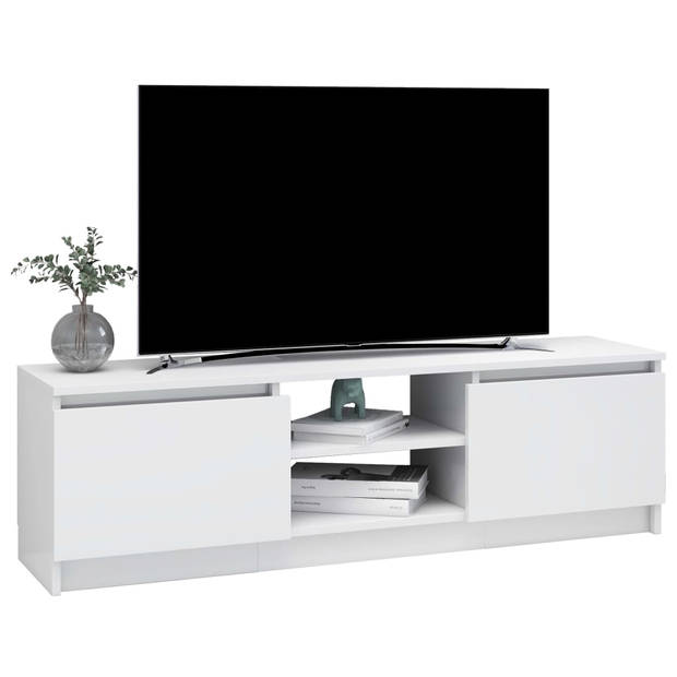 The Living Store TV-meubel Classic - 120 x 30 x 35.5 cm - Hoogglans wit