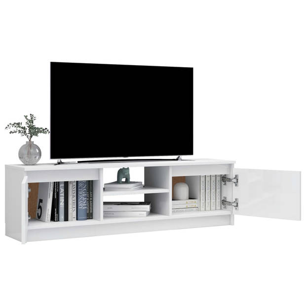 The Living Store TV-meubel Classic - 120 x 30 x 35.5 cm - Hoogglans wit